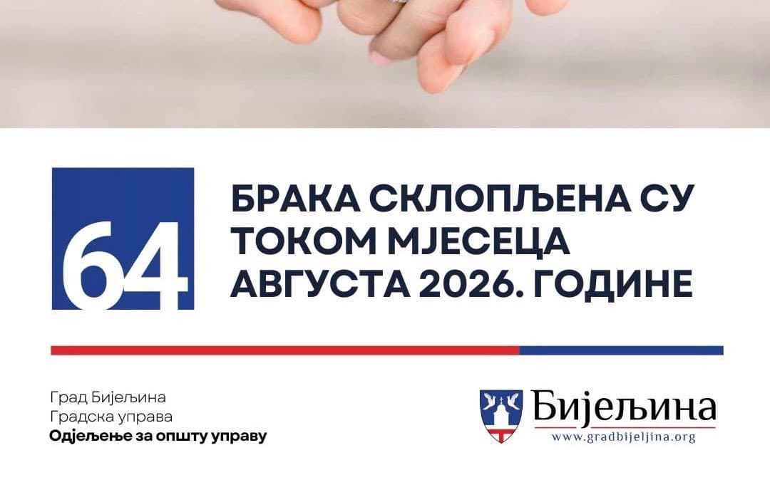 AVGUST U ZNAKU LJUBAVI: U Bijeljini 64 para izgovorila sudbonosno „da“